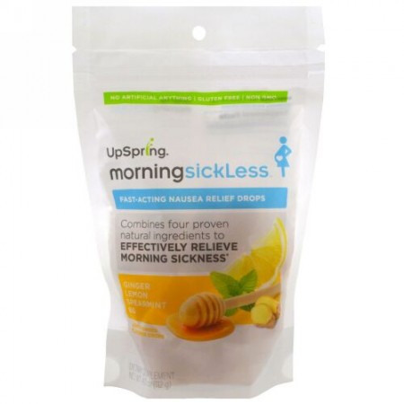 UpSpring, Morning SickLess、ジンジャーレモンドロップス、4 oz (112 g) (Discontinued Item)