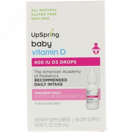 UpSpring, ビタミンD3ドロップ、ベビー用、2.25ml