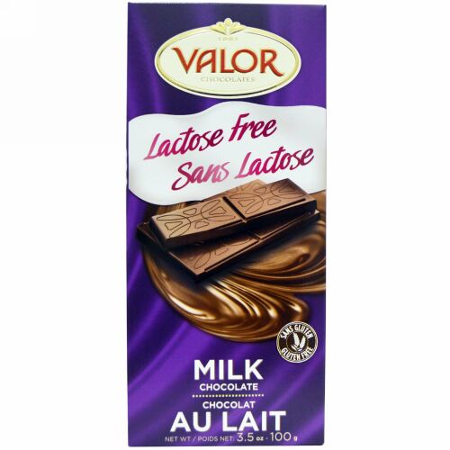 Valor, ミルクチョコレート、 ラクトースフリー（無乳糖）、 3.5 オンス (100 g) (Discontinued Item)