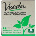 Veeda, 100% Natural Cotton Tampon with Plastic Applicator, Regular, 16 Tampons (Discontinued Item)
