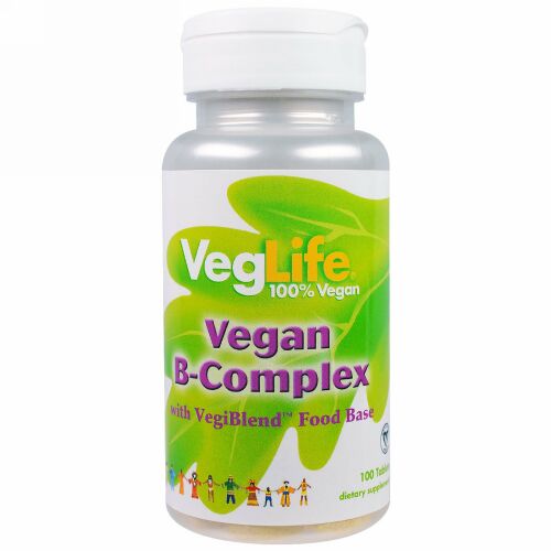 VegLife, ビーガンビタミンBコンプレックス, 100錠
