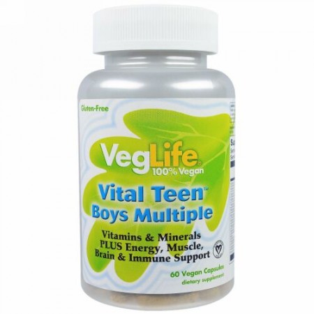 VegLife, バイタルティーンボーイズマルチプル, 60錠 (ベジカプセル)