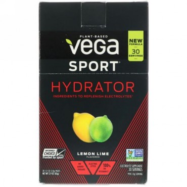 Vega, Hydrator, Lemon Lime, 30 Packs, 0.1 oz (2.8 g) Each (Discontinued Item)