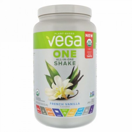 Vega, ワン（One）、オールインワンシェイク、フレンチバニラ、689g（24.3 oz）