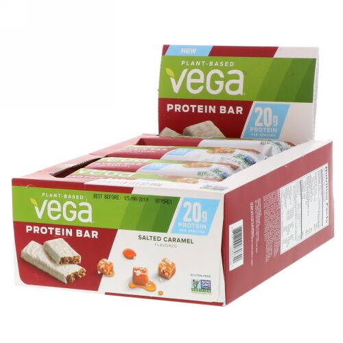 Vega, プロテインバー、ソルトキャラメル、12本、各2.5 oz (70 g)