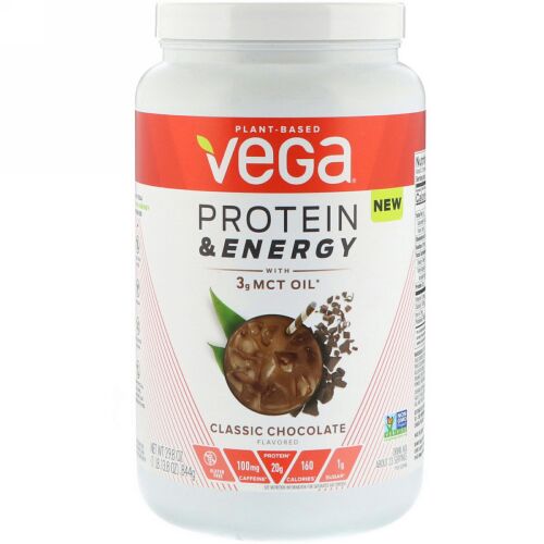 Vega, Protein & Energy, Classic Chocolate, 1.86 lbs (844 g) (Discontinued Item)