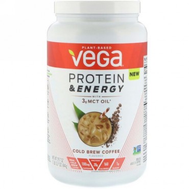 Vega, Protein & Energy, Cold Brew Coffee, 1.85 lbs (841 g) (Discontinued Item)