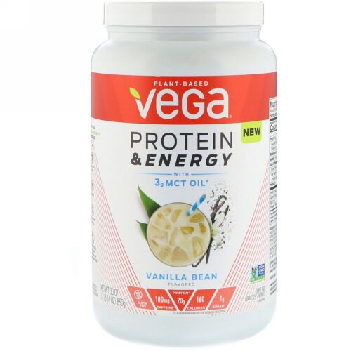 Vega, Protein & Energy, Vanilla Bean, 1.87 lbs (850 g) (Discontinued Item)