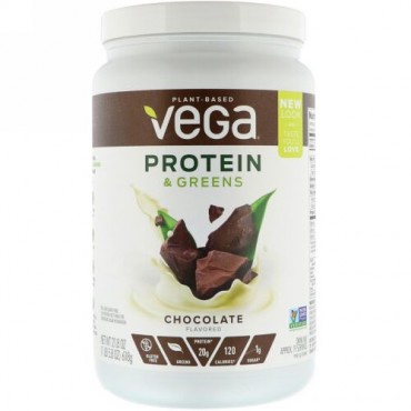Vega, プロテイン＆グリーンズ、チョコレート味、21.8 oz (618 g) (Discontinued Item)
