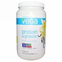 Vega, Protein & Greens, Powder, Vanilla Flavor, 26.8 oz (760 g) (Discontinued Item)