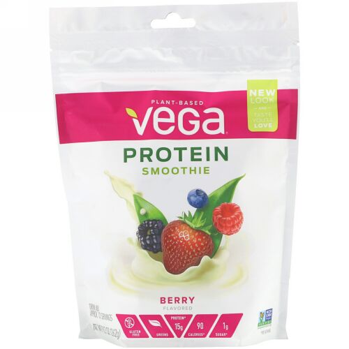 Vega, プロテインスムージー、ボダシャス（素晴らしい味の）ベリー、9.2オンス（262g） (Discontinued Item)