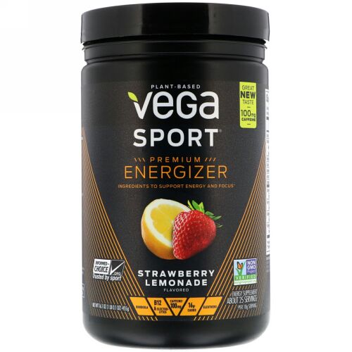 Vega, Sport, Energizer, Strawberry Lemonade, 16.1 oz (455 g) (Discontinued Item)