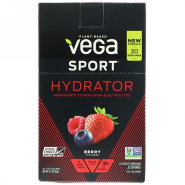 Vega, Sport, Hydrator, Berry, 30 Packs, 0.1 oz (2.8 g) Each (Discontinued Item)
