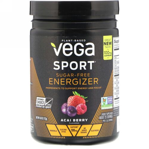 Vega, スポート、シュガーフリー エナジャイザー、アサーイベリー、4.0 oz (112 g) (Discontinued Item)