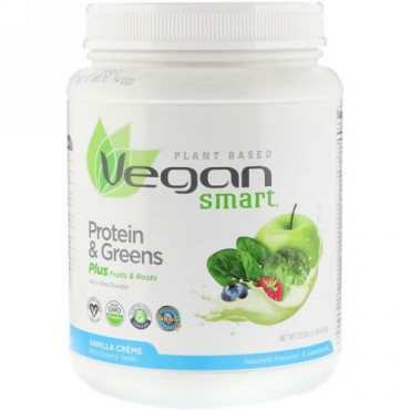 VeganSmart, プロテインn & グリーン、オールインワンパウダー、バニラクリーム、22.8オンス (645 g)