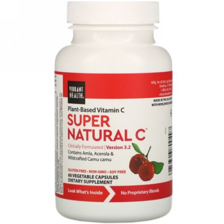Vibrant Health, Super Natural C（スーパーナチュラルC）、バージョン 3.2、ベジカプセル60粒