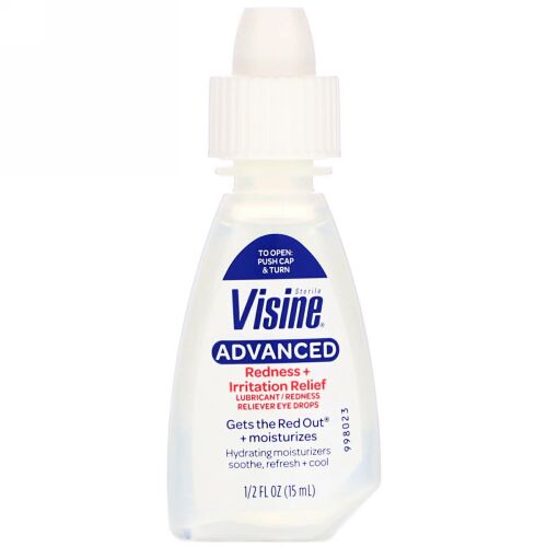 Visine, Advanced, Redness + Irritation Relief, Sterile, 1/2 fl oz (15 ml) (Discontinued Item)