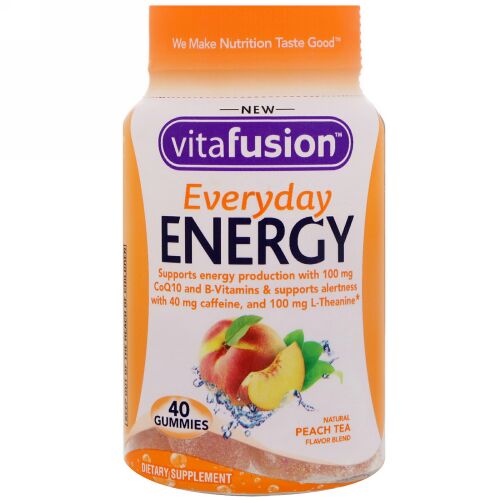 VitaFusion, エブリデイエナジー、天然ピーチティー味ブレンド、40粒 (Discontinued Item)