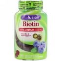 VitaFusion, エクストラストレングスビオチン、天然フルーベリー風味、5,000mcg、グミ100粒