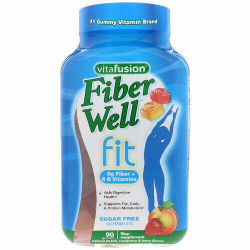 VitaFusion, ファイバーウェルフィットビタミン、グミ90粒