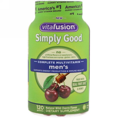 VitaFusion, とにかく良い、男性用完全マルチビタミン、天然ワイルドチェリーフレーバー、120グミ (Discontinued Item)
