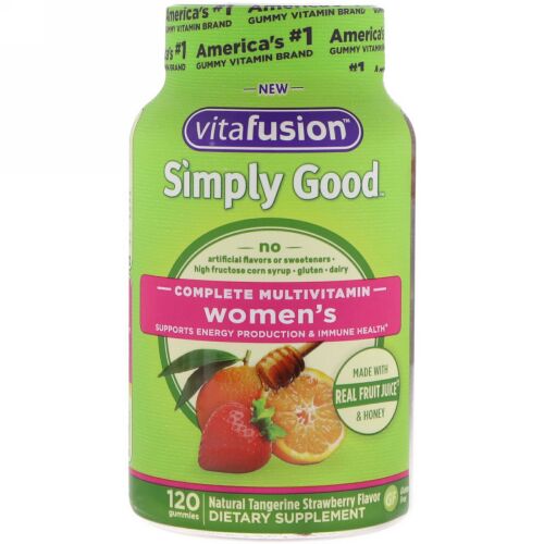 VitaFusion, シンプルに良い、女性用コンプリートマルチビタミン、天然タンジェリン味、グミ120個 (Discontinued Item)