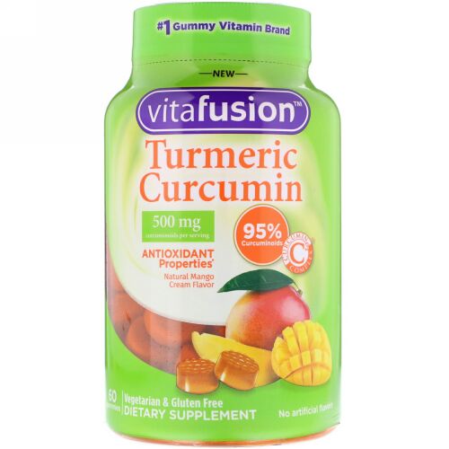 VitaFusion, Turmeric Curcumin, Natural Mango Cream Flavor, 60 Gummies (Discontinued Item)