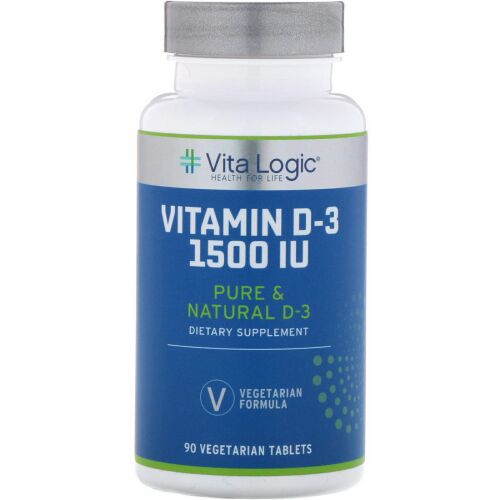 Vita Logic, ビタミンD-3、1,500 IU、植物性錠剤90錠 (Discontinued Item)