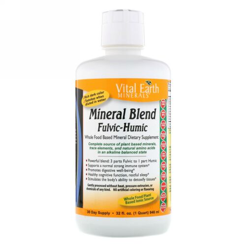 Vital Earth Minerals, ミネラルブレンド フルボ-フミン（Mineral Blend Fulvic-Humic）, 32液量オンス（946 ml）