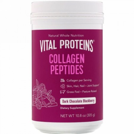 Vital Proteins, コラーゲンペプチド、ダークチョコレート＆ブラックベリー、305g（10.8oz）