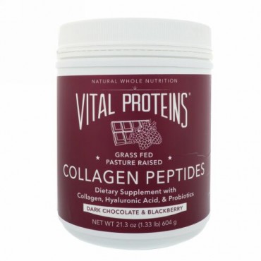 Vital Proteins, コラーゲンペプチド、ダークチョコレート＆ブラックベリー、21.3 oz (604 g) (Discontinued Item)
