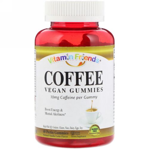 Vitamin Friends, Coffee, Vegan Gummies, Natural Vanilla Latte Flavor, 60 Pectin Gummies (Discontinued Item)