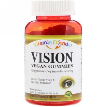 Vitamin Friends, Vision, Vegan Gummies, Natural Orange Creamsicle Flavor, 60 Pectin Gummies (Discontinued Item)