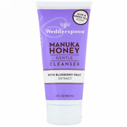 Wedderspoon, Manuka Honey, Gentle Cleanser, With Blueberry Fruit Extract, Aloe & Green Tea Scent, 6 fl oz (180 ml) (Discontinued Item)