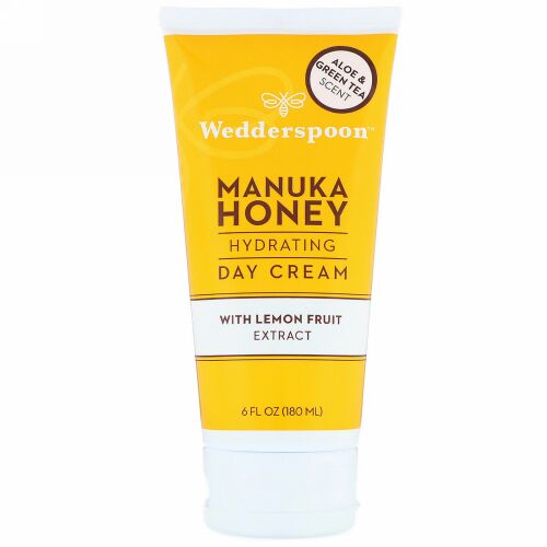 Wedderspoon, Manuka Honey, Hydrating Day Cream with Lemon Fruit Extract, Aloe & Green Tea Scent, 6 fl oz (180 ml) (Discontinued Item)