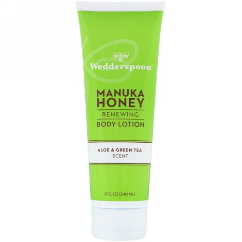 Wedderspoon, Manuka Honey, Renewing Body Lotion, Aloe & Green Tea Scent, 8 fl oz (240 ml) (Discontinued Item)