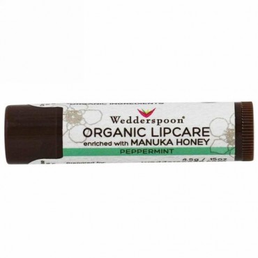 Wedderspoon, Organic Manuka Lip Balm - Peppermint, 0.15 oz (4.5 g) (Discontinued Item)