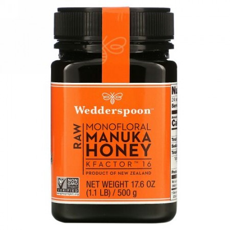 Wedderspoon, 生モノフローラル マヌカハニー、KFactor（Kファクター）16、500g（1.1ポンド）