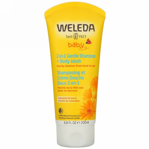 Weleda, Calendula Extracts, 2-in-1 Gentle Shampoo + Body Wash, 6.8 fl oz (200 ml)