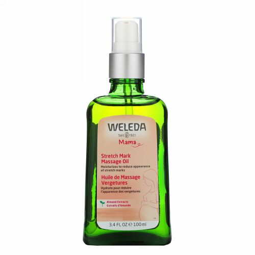 Weleda, ママ、ストレッチマークマッサージオイル、アーモンドエキス、100ml（3.4液量オンス）