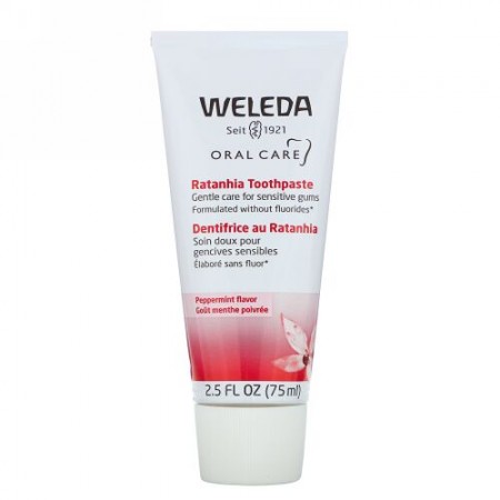 Weleda, Oral Care, Ratanhia Toothpaste, Peppermint Flavor, 2.5 fl oz (75 ml)