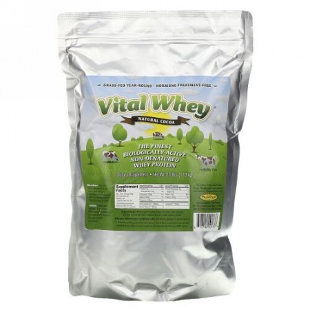 Well Wisdom, バイタルホエイ、ナチュラルココア、2.5 lbs (1.13 kg) (Discontinued Item)