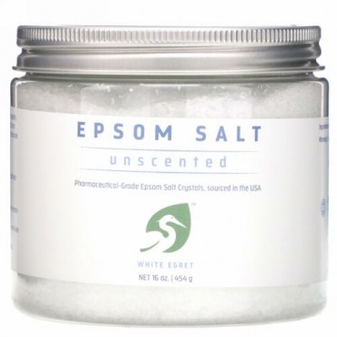 White Egret Personal Care, エプソム ソルト、香料不使用、16 oz (454 g)