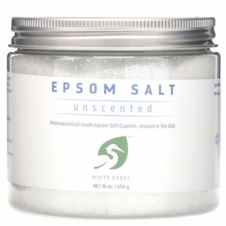 White Egret Personal Care, エプソム ソルト、香料不使用、16 oz (454 g)