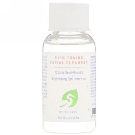 White Egret Personal Care, スキントーニングフェイシャルクレンザー、1液量オンス (30 ml)
