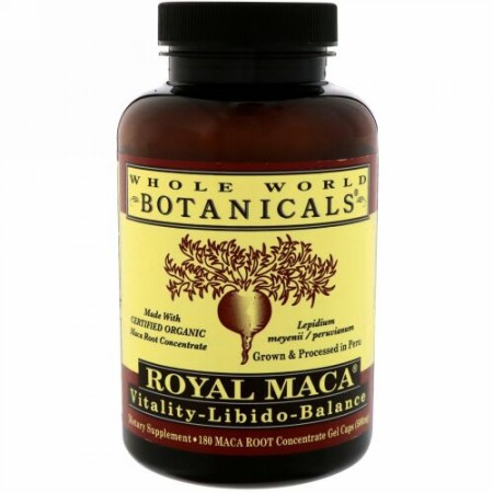 Whole World Botanicals, ローヤルマカ®, 500 mg, 180 ジェルカプセル