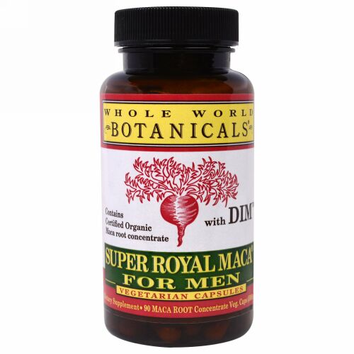 Whole World Botanicals, スーパーロイヤルマカ男性用、 500 mg、 90ベジキャップ
