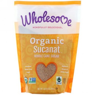 Wholesome , Organic Sucanat, Whole Cane Sugar, 16 oz (454 g) (Discontinued Item)