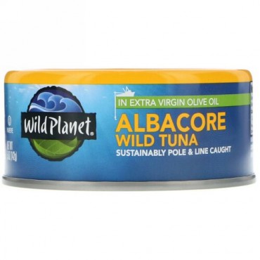 Wild Planet, ビンナガマグロエクストラヴァージンオイル漬け、 5オンス (142 g)