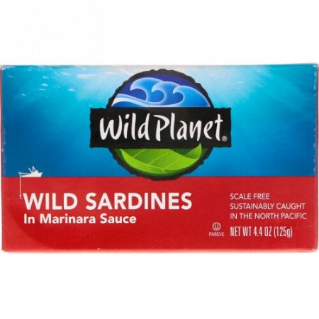 Wild Planet, 天然いわしのマリナラソース漬け、4.375オンス(125 g)
